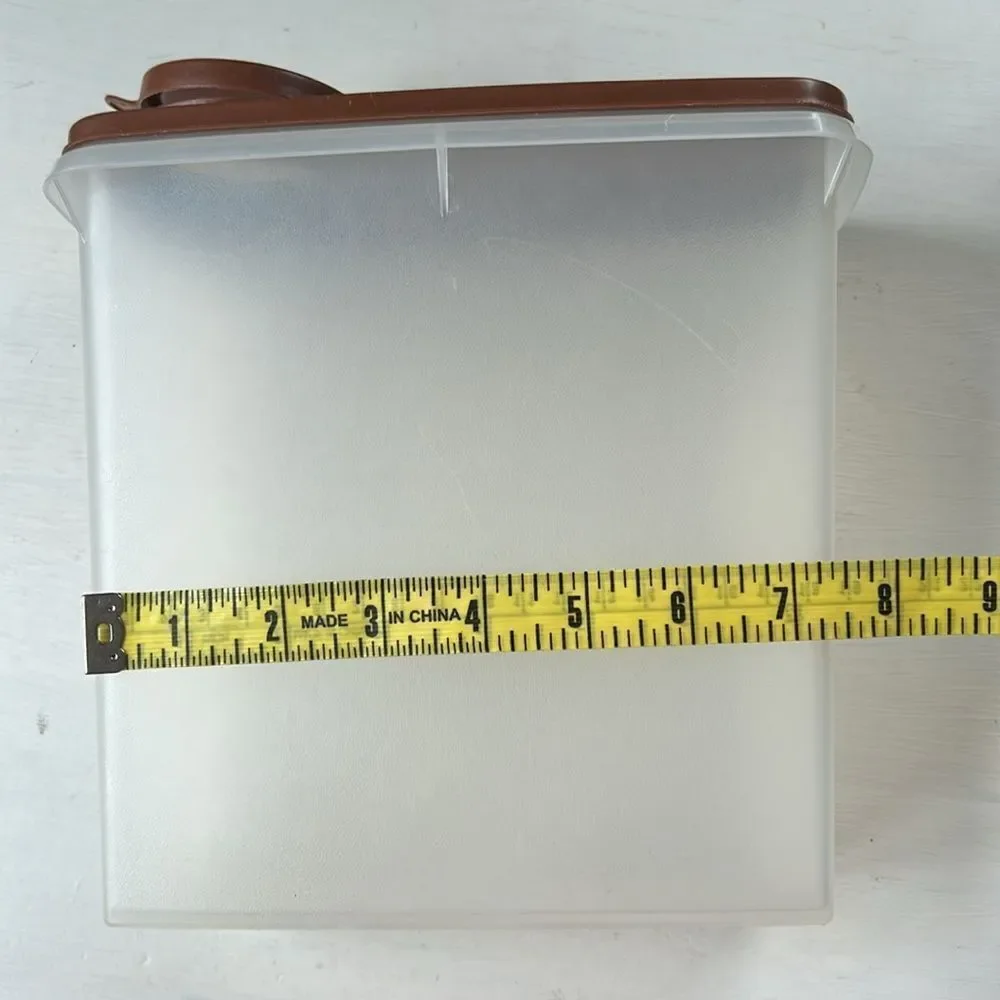 Tupperware Vintage Brown and White Storage Container